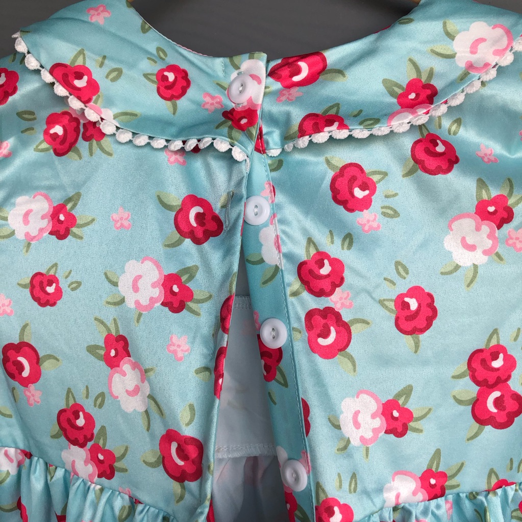 Marie Nicole Clothing Floral Dress Blue Red Flowers Print. — image 7 of 8